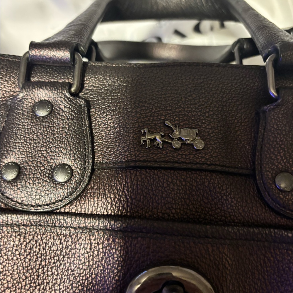 Coach Rhyders Satchel Metallic Leather - Picture 7 of 12
